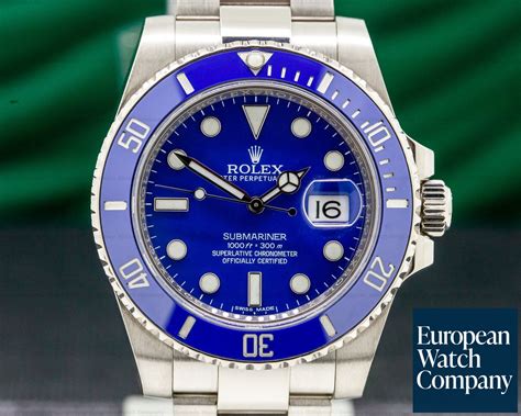 rolex sub blue white gold